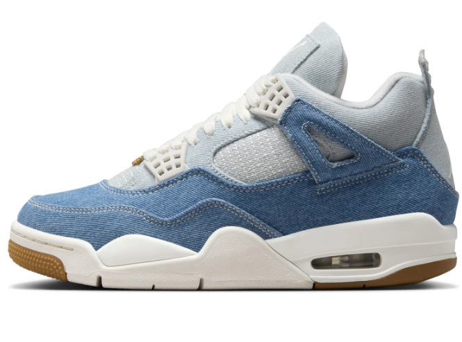 Air Jordan 4 Women's Denim Shoes - Blue