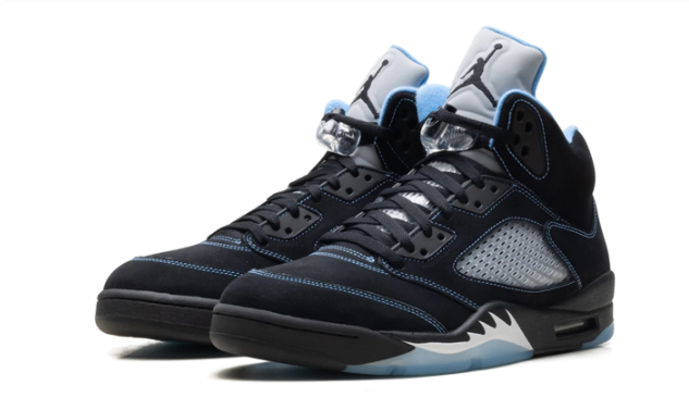 Air Jordan 5 Retro 'Black Carolina' - Black / University Blue / White