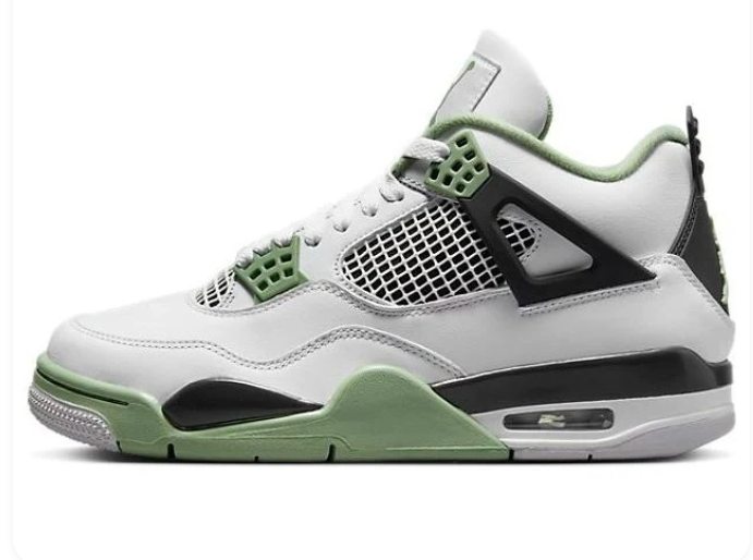Air Jordan 4 Shoes - White / Black / Green