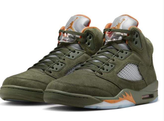Air Jordan 5 Retro 'Olive' (2024) - Olive Green / Orange
