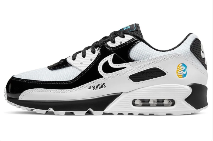 Nike Air Max 90 'Lucha Libre' – Black/White with Blue & Yellow Accents