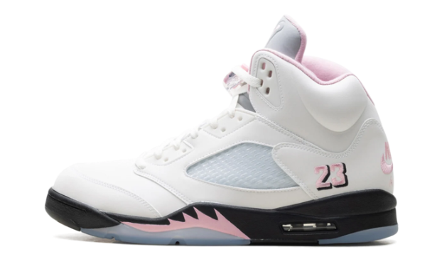Air Jordan 5 Retro 'Medium Soft Pink' - White / Pink / Black