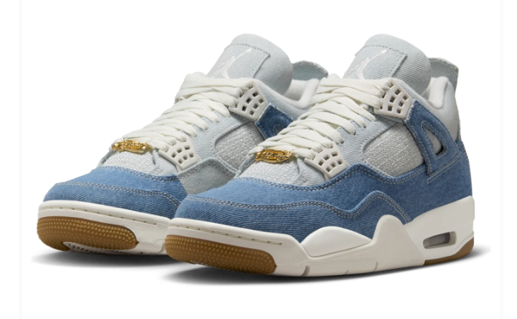 Air Jordan 4 Women's Denim Shoes - Blue