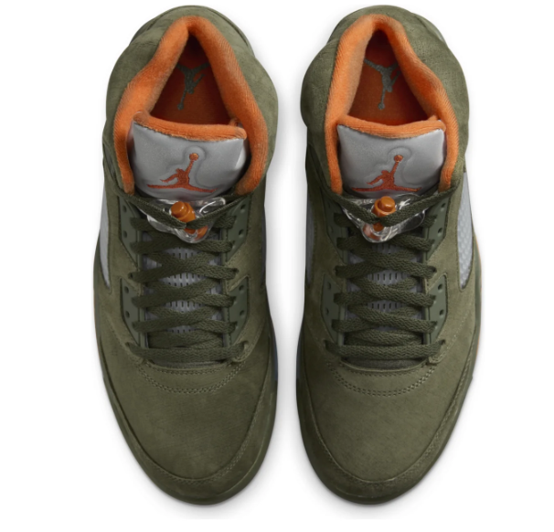 Air Jordan 5 Retro 'Olive' (2024) - Olive Green / Orange