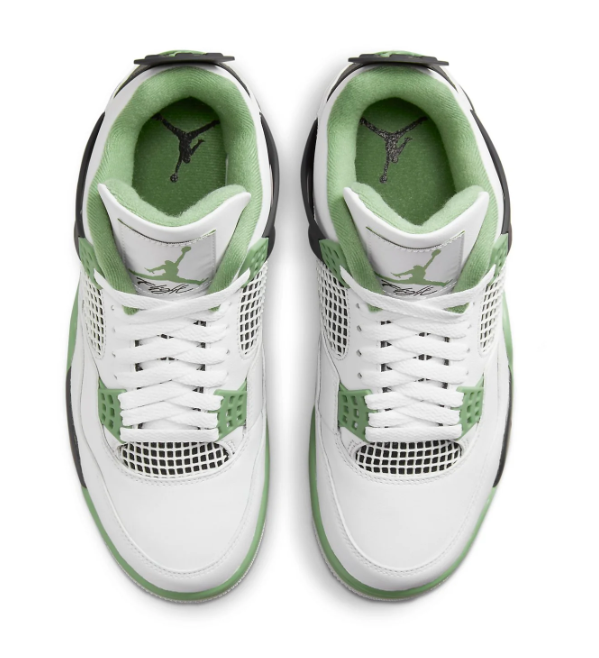 Air Jordan 4 Shoes - White / Black / Green