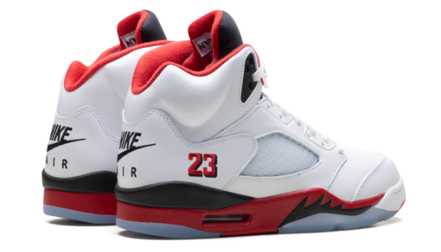 Air Jordan 5 Retro 'Fire Red Black Tongue' (2025) - White / Fire Red / Black