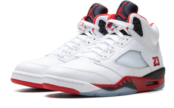 Air Jordan 5 Retro 'Fire Red Black Tongue' (2025) - White / Fire Red / Black