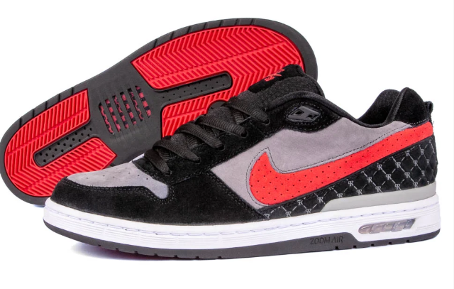 Nike SB P-Rod Zoom Air Low 'Black Varsity Red Flint Grey' Skateboarding Shoes