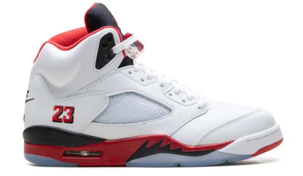 Air Jordan 5 Retro 'Fire Red Black Tongue' (2025) - White / Fire Red / Black