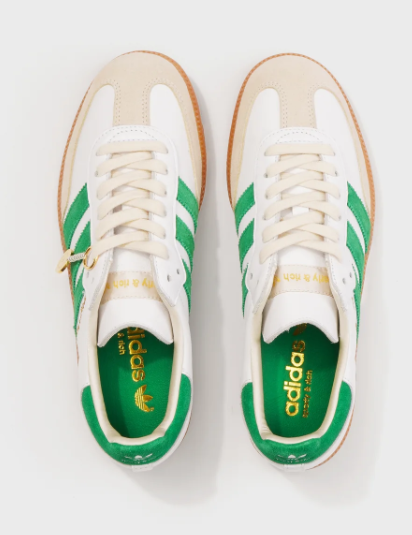 adidas Samba Shoes - Cloud White / Silver / Green