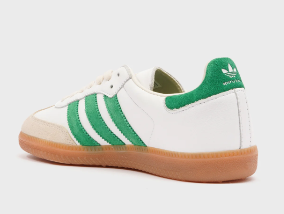 adidas Samba Shoes - Cloud White / Silver / Green