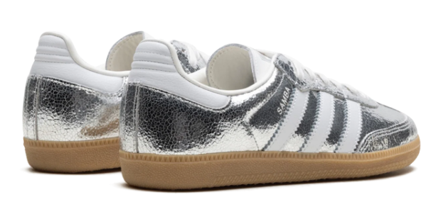 adidas Samba OG Women's Silver Metallic Cracked Leather