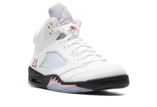 Air Jordan 5 Retro 'Medium Soft Pink' - White / Pink / Black