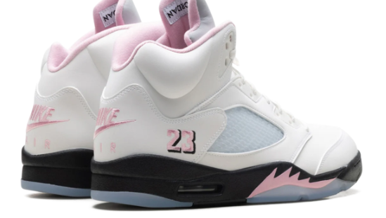 Air Jordan 5 Retro 'Medium Soft Pink' - White / Pink / Black