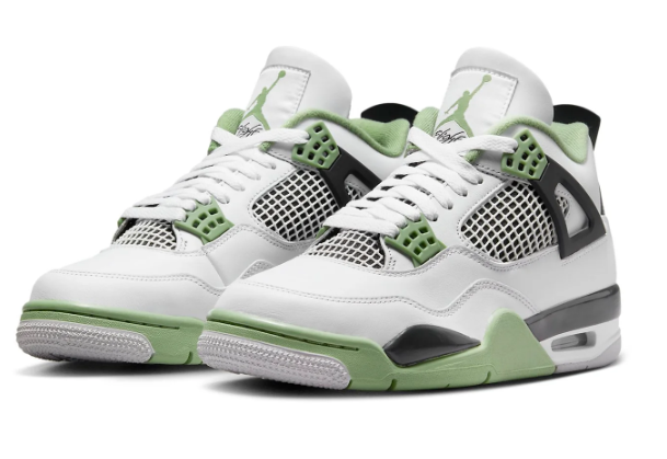 Air Jordan 4 Shoes - White / Black / Green